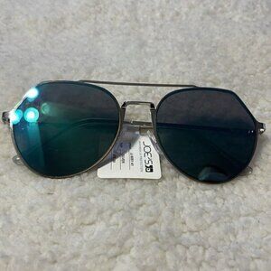 Joe’s Jeans Silver Aviator Sunglasses NWT